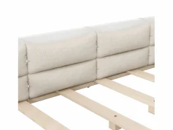 Merax Cama infantil con plataforma - 90 x 200 cm - con barandilla - con somier de láminas - madera + MDF -