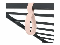 Best Cama infantil con somier de láminas 90x190 cm - Cama juvenil con estructura metálica - Terciopelo (sin colchón) Rosa