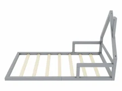 Merax Cama infantil de 90 x 200 cm, cuna con forma de casa, pino macizo, estilo sencillo,