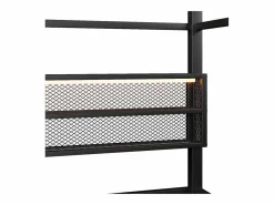 Discount Cama infantil de metal 90x200 cm - Motivo de casa - con barrera de seguridad - con luces LED - ​ (Colchón no incluido) Cama Montessori