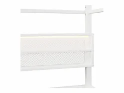 ModernLuxe Cama infantil de metal 90x200 cm - Motivo de casa - con barrera de seguridad - con luces LED - (Colchón no incluido)