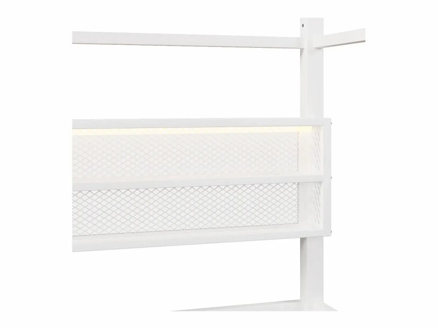 ModernLuxe Cama infantil de metal 90x200 cm - Motivo de casa - con barrera de seguridad - con luces LED - (Colchón no incluido)