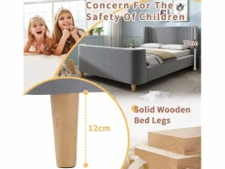 New Cama infantil de 90x200 cm acolchada en terciopelo (colchón no incluido) Cama Terciopelo