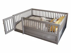 Outlet Hauss Spole Cama infantil de 140x200 cm con estructura y puerta pequeña (sin colchón ni estructura) Gris