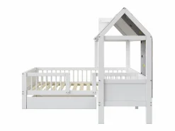 New Cama infantil individual multifuncional de madera maciza - con cajón debajo de la cama - 90x200 cm - Cama Montessori