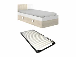Online Vente-unique Cama infantil nido 2 x 90 x 190 cm color natural y blanco con somier - SONIA Color natural claro / Blanco