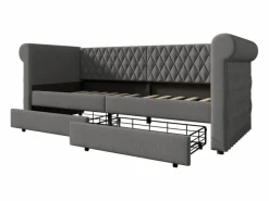 Best Hauss Spole Cama infantil 90x200 cm con 2 cajones - Lino (sin colchón) Gris