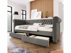 Best Hauss Spole Cama infantil 90x200 cm con 2 cajones - Lino (sin colchón) Gris