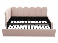 Sale Hauss Spole Cama infantil 90x200 cm con cama nido 90x190 cm, tapizado en terciopelo , sin colchón Rosa
