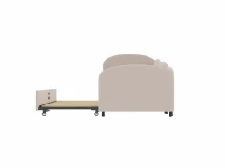 Hot Cama infantil 90x200 cm con cama nido de terciopelo, somier de láminas, sin colchón, claro Cama Nido