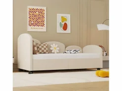 Hauss Spole Cama infantil 90x200 cm con cama nido de terciopelo, somier de láminas, sin colchón,