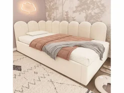Outlet Hauss Spole Cama infantil 90x200 cm con cama nido 90x190 cm, tapizado en terciopelo , sin colchón Beige