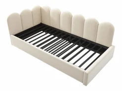 Outlet Hauss Spole Cama infantil 90x200 cm con cama nido 90x190 cm, tapizado en terciopelo , sin colchón Beige
