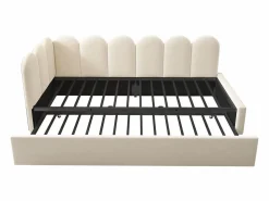 Outlet Hauss Spole Cama infantil 90x200 cm con cama nido 90x190 cm, tapizado en terciopelo , sin colchón Beige