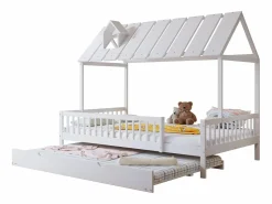 Outlet Cama infantil 120x200 cm con cama nido 120x190 cm - en madera de pino y MDF - Cama Montessori
