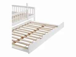 Outlet Cama infantil 120x200 cm con cama nido 120x190 cm - en madera de pino y MDF - Cama Montessori