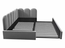 Hauss Spole Cama infantil 90x200 cm con cama nido 90x190 cm, tapizado en terciopelo , sin colchón
