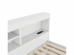 Outlet Hauss Spole Cama infantil 90x200 cm con estantería, cama nido 90x190 cm, MDF , sin colchón Blanco