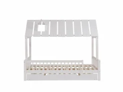 Hot Cama infantil 120x200cm cama casa estilo juego función nido madera para habitación infantil (Sin colchón) Blanco