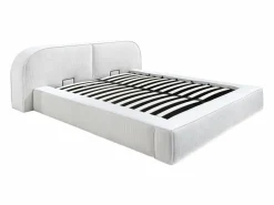 Cama king size con canapé 180 x 200 cm en pana color + colchón - LIRABA by Cama Terciopelo