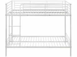 Sale Vente-unique Cama litera 2 x 90 x 190 cm metal con somieres y colchón. DUOTIS II Blanco