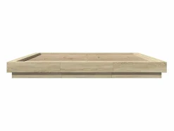 Outlet Cama matrimonial- 200x200 cm madera de ingeniería roble Sonoma ES909910 Marru00f3n