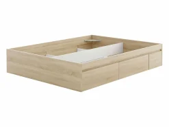 Cama matrimonio c/4 cajones inferior Color Roble Canadian 37x156x196 cm