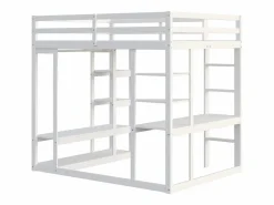 Best Cama mezzanine infantil 140x200cm - con escalera - con mesa - con perchero simple - (sin colchón) Cama Alta