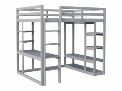 Outlet Cama mezzanine infantil 140x200cm - con escalera - con mesa - con perchero simple - (sin colchón) Cama Alta|Cama Con Almacenaje