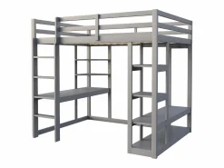 Outlet Cama mezzanine infantil 140x200cm - con escalera - con mesa - con perchero simple - (sin colchón) Cama Alta|Cama Con Almacenaje