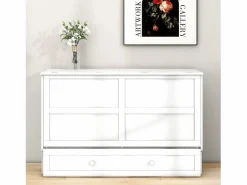 ModernLuxe Cama multifuncional retráctil 140x200 cm de madera maciza - con cajón y soporte en el cabecero -