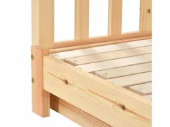 ModernLuxe Cama nido - cama cabina para niños 90(180)x200cm en madera maciza - Natural