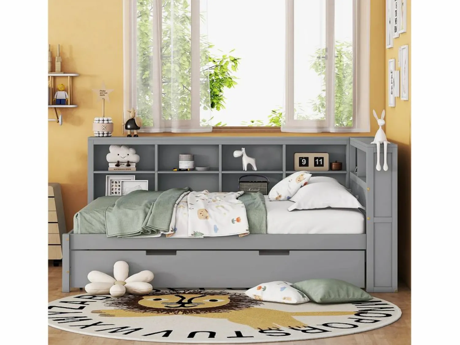 Sale Cama nido 140 x 200 cm + 90 x 190 cm con toma USB y almacenaje - madera maciza - Cama Nido