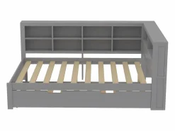 Sale Cama nido 140 x 200 cm + 90 x 190 cm con toma USB y almacenaje - madera maciza - Cama Nido