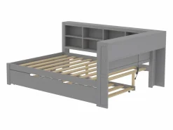 Sale Cama nido 140 x 200 cm + 90 x 190 cm con toma USB y almacenaje - madera maciza - Cama Nido