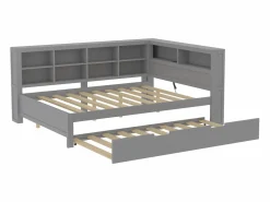 Sale Cama nido 140 x 200 cm + 90 x 190 cm con toma USB y almacenaje - madera maciza - Cama Nido