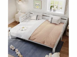 Merax Cama nido 90 x 190 cm - madera maciza - estructura enrollable - estampado de corazones -