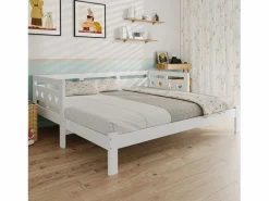 Merax Cama nido 90 x 190 cm - madera maciza - estructura enrollable - estampado de corazones -