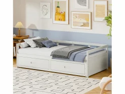 Merax Cama nido 90 x 200 cm con 2 cajones - Madera de pino - somier de láminas -