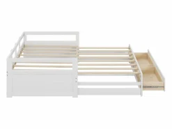 Merax Cama nido 90 x 200 cm con 2 cajones - Madera de pino - somier de láminas -