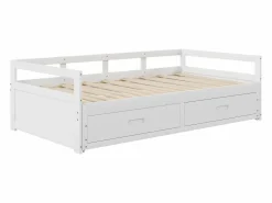 Merax Cama nido 90 x 200 cm con 2 cajones - Madera de pino - somier de láminas -