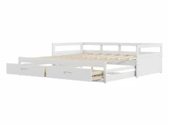 Merax Cama nido 90 x 200 cm con 2 cajones - Madera de pino - somier de láminas -