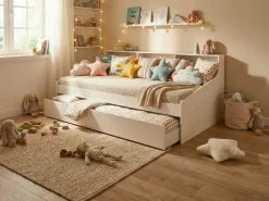 Online Vente-unique cama nido 90 x 200 cm con almacenamiento - LUNOVICA Blanco