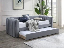 Sale Cama nido 90 x 190 cm de tela y en color + colchón - SAHONA Cama Diván|Cama Nido