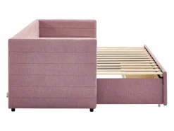 Discount Vente-unique Cama nido 2 x 80 x 200 cm con somier de lamas y cajones en tejido texturizado - CAMITY Rosa