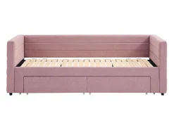 Vente-unique Cama nido 2 x 80 x 200 cm en tela texturizada + colchón - CAMITY