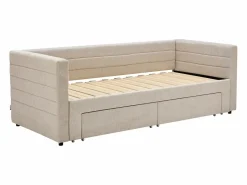 Vente-unique Cama nido 2 x 80 x 200 cm tela texturizada + colchón - CAMITY