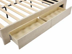 Vente-unique Cama nido 2 x 80 x 200 cm tela texturizada + colchón - CAMITY