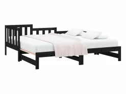 Cama nido - 80x200 cm extraíble madera maciza de pino ES77790 Negro