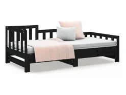 Cama nido - 80x200 cm extraíble madera maciza de pino ES77790 Negro
